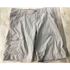 Merrell SelectWick Hiking Shorts Womens 12 Gray Nylon Stretch Cargo Gorpcore